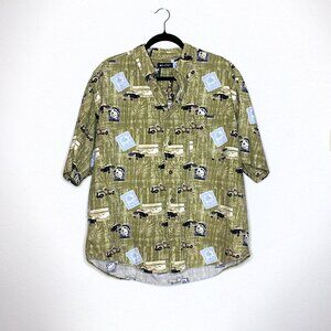 Retro Puritan Men's XL Button Down Shirt Classic Trucks Palm Trees